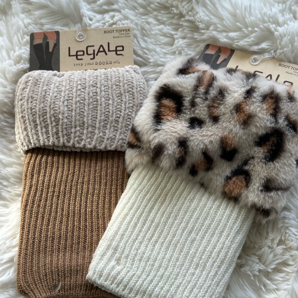 LeGale Women's Boot Toppers - Cream and Brown